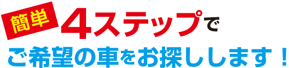 簡単!4ステップで欲しかった車があなたのもとに!