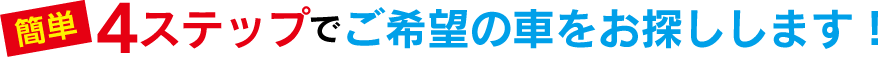 簡単!4ステップで欲しかった車があなたのもとに!